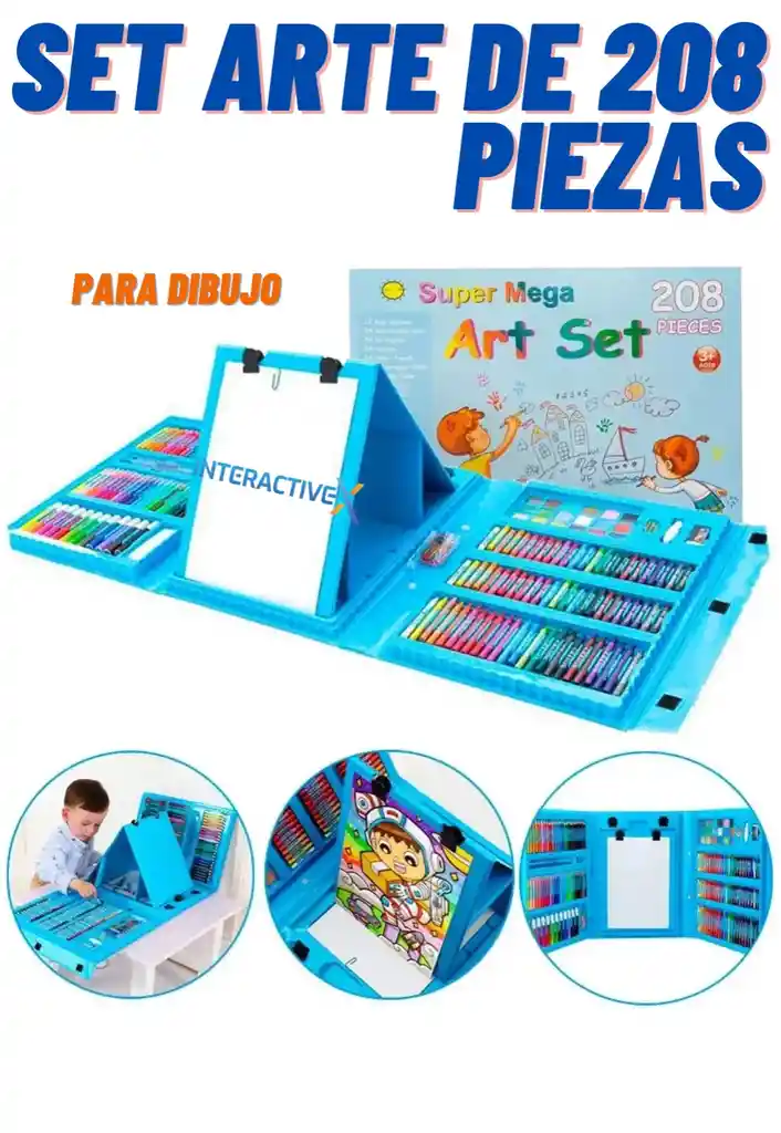 Set Arte Niños Maleta 208 Pieza / Set Arte 208 Piezas Para Dibujar.