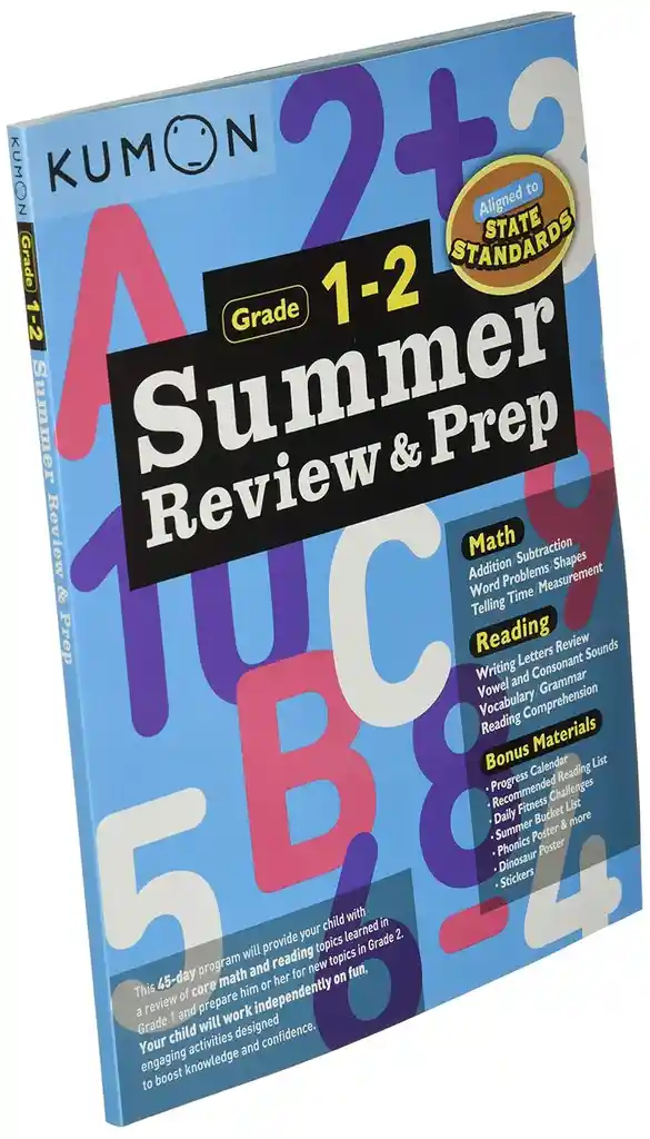 Libro Kumon Summer Review Prep Grado 1-2 Niños