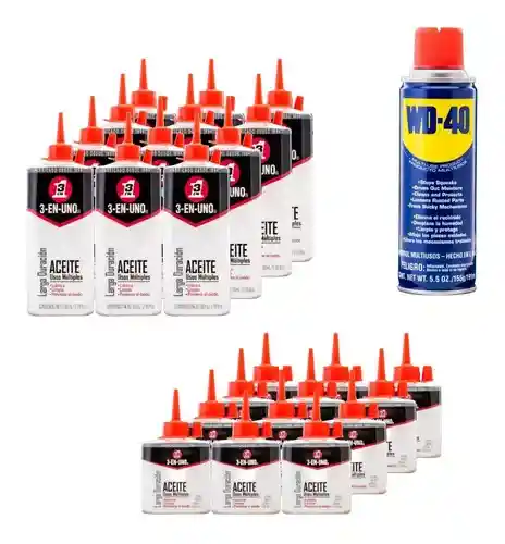 Combo Aceite 3 En 1 - 90mlx12/30mlx12 Gratis 1 Wd-40 5.5oz