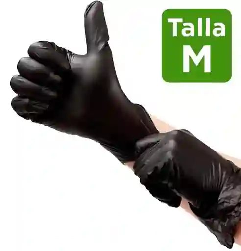 Guantes De Nitrilo 2 Pares Talla M Desechables Color Negro