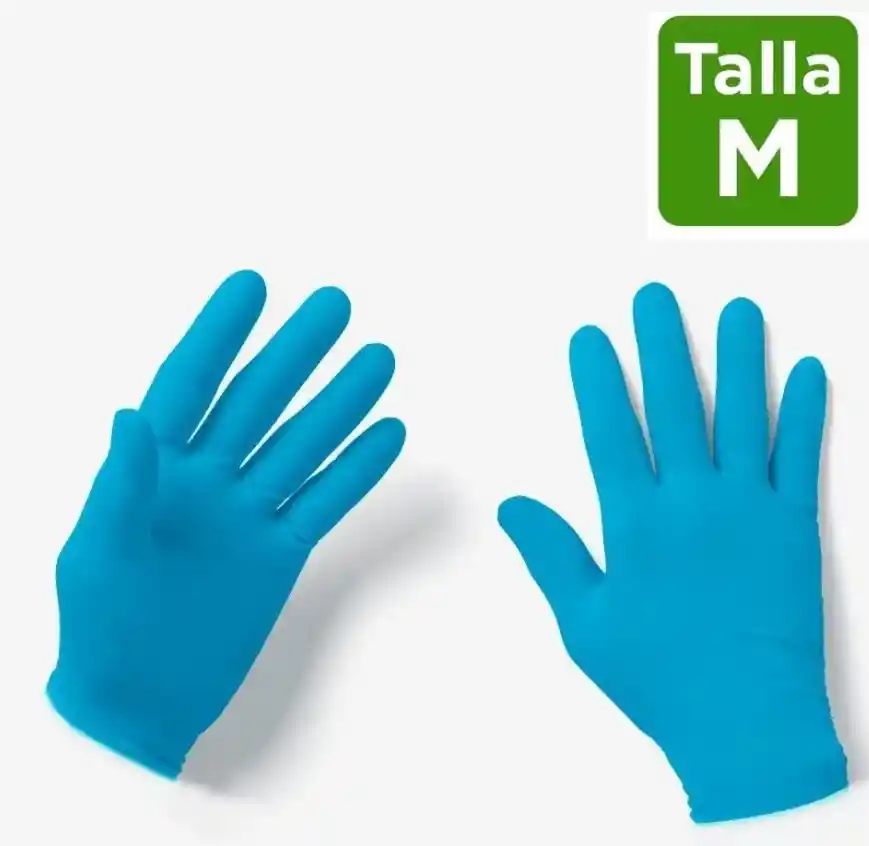 Guantes De Nitrilo 2 Pares Talla M Desechables Color Azul