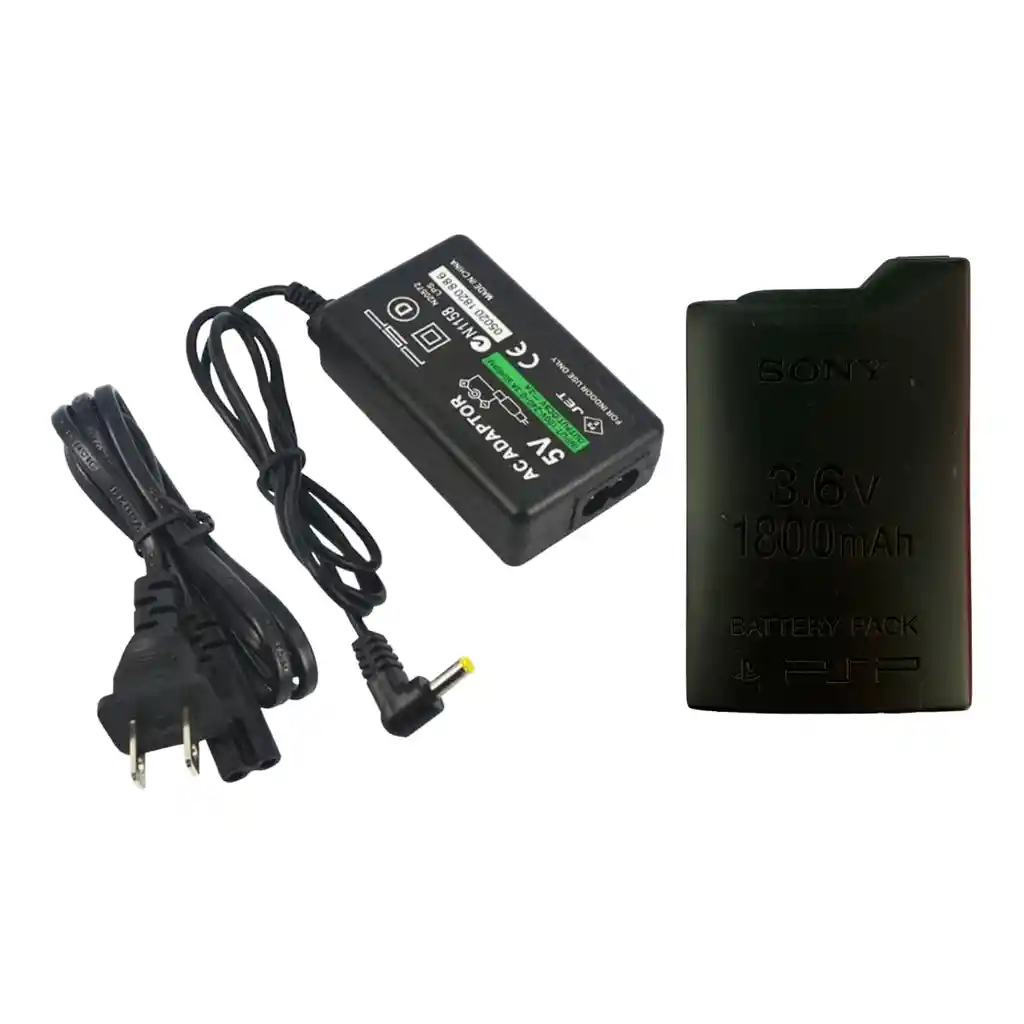 Cargador Adaptador De Energia + Pila Para Psp 1000 Nueva