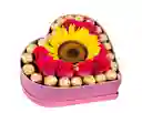 Flores De Girasol Y Rosas Rosadas Con Chocolates