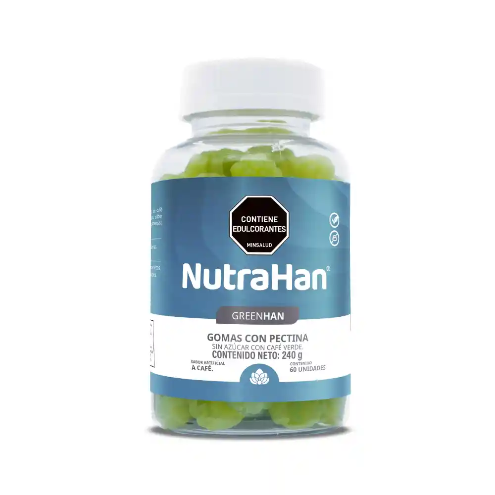 Nutrahan Greenhan Con Gomas Cafe Verde Frasco X 60 Unds