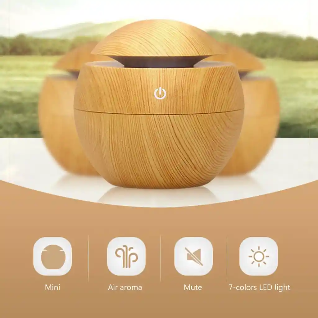 Humidificador Difusor Aroma Ambientador Luz Led