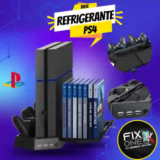 Base Vertical Refrigerante Ps4 Fat-slim-pro-porta Juegos