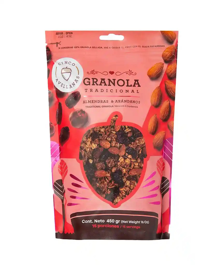 Granola Almendra Arandanos Cinco Avellanas 450 Gr