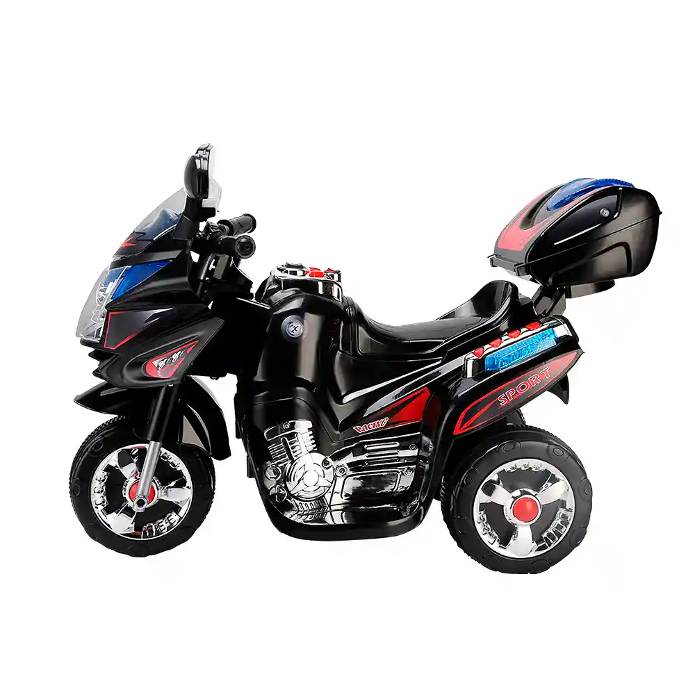 Moto Eléctrica Recargable Color Negro Para Niños