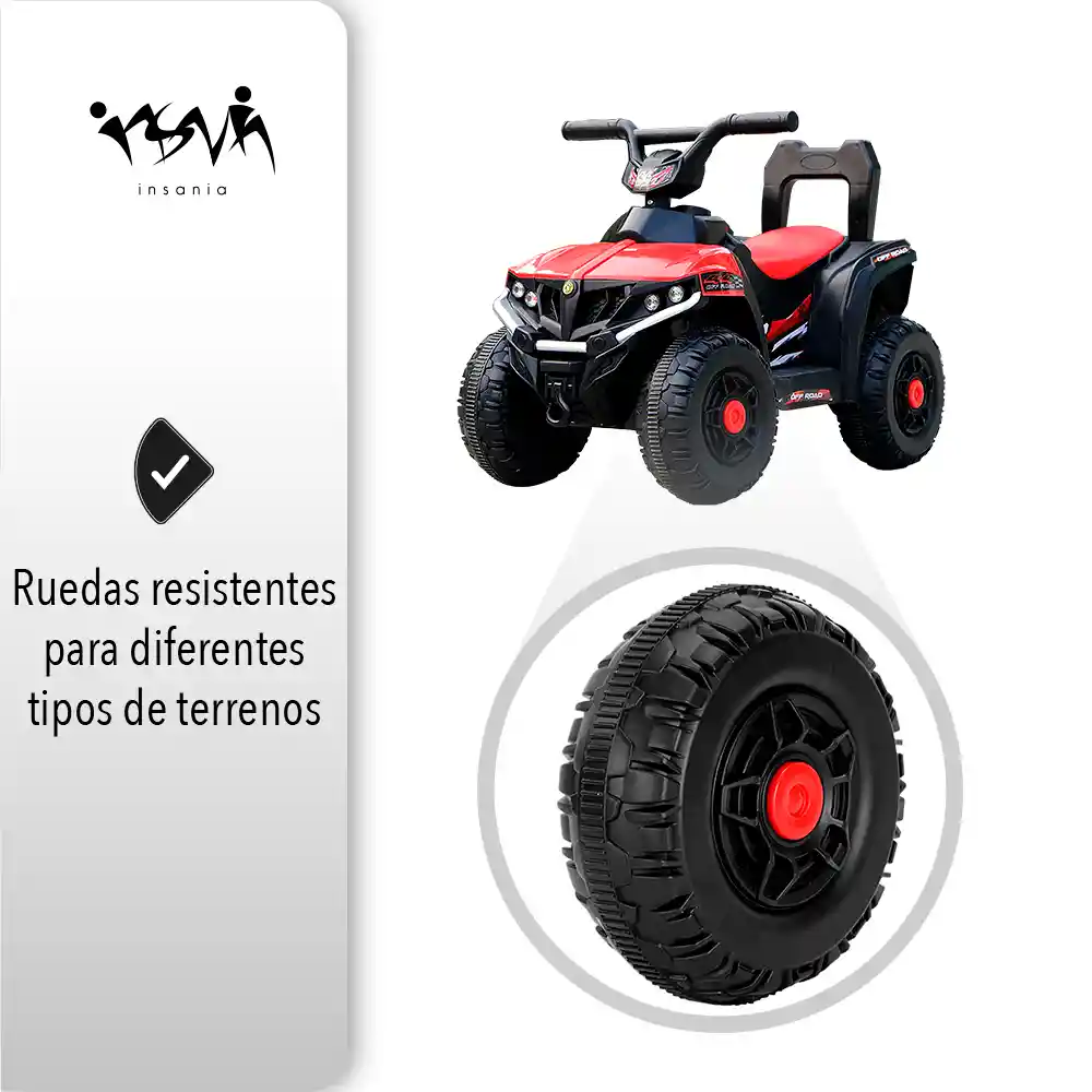 Cuatrimoto Eléctrica Recargable Para Niños Color Rojo