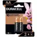 Pilas Duracell Alcalinas Aa Paquete De 2 Unidades Original