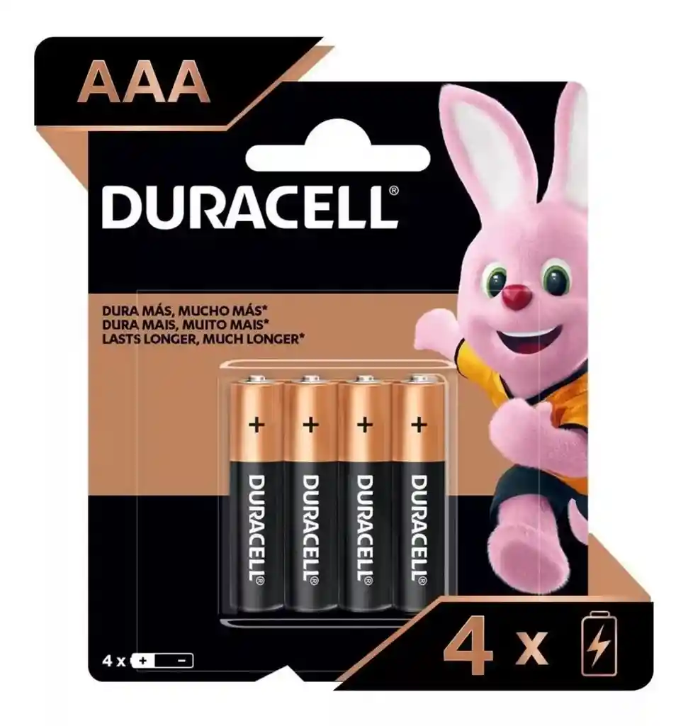 Pilas Duracell Alcalinas Aaa Paquete De 4 Unidades Original