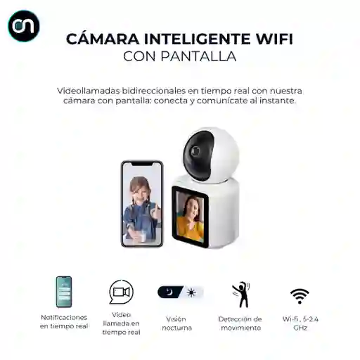 Cámara Inteligente Wifi 360 Con Pantalla Y Videollamada