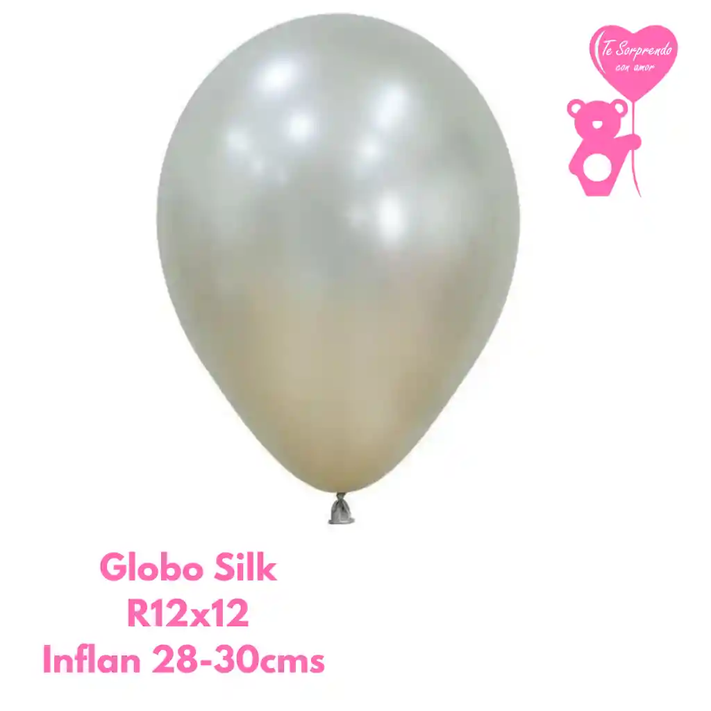 Globo O Bomba Silk Perla Crema Sempertex R12x12