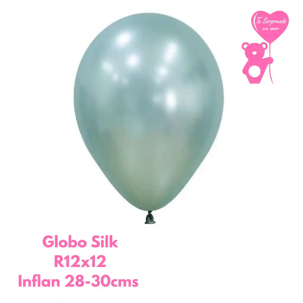 Globo O Bomba Silk Verde Menta Sempertex R12x12