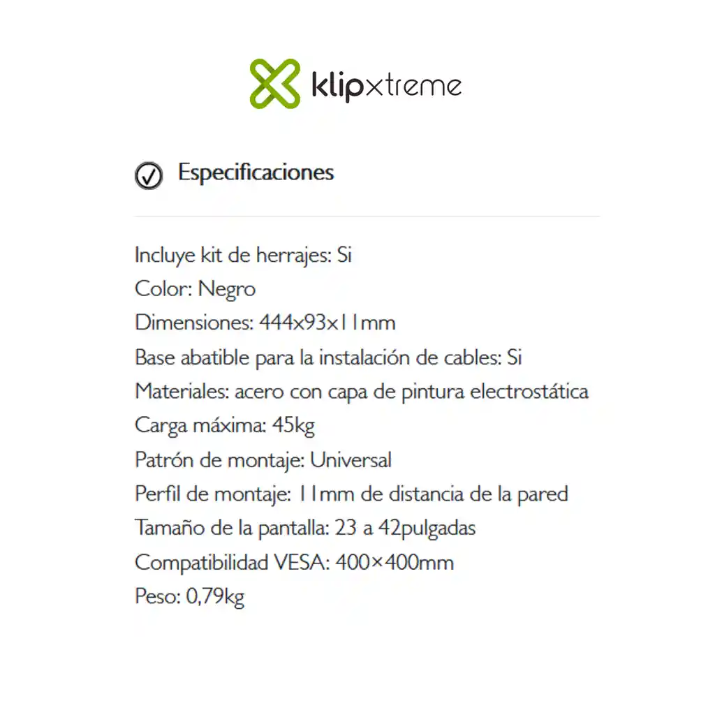 Soporte Fijo Tv 23 A 42 45kg Klip Xtreme Kfm-335