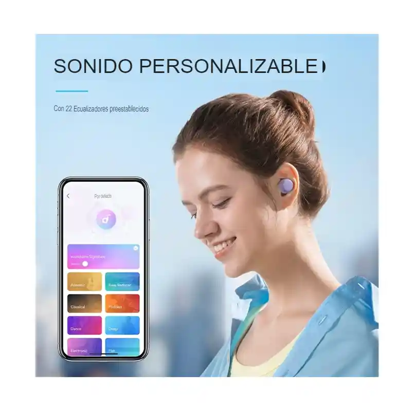 Audífonos Earbuds Inalámbrico Soundcore A20i Resistente Agua Purpura