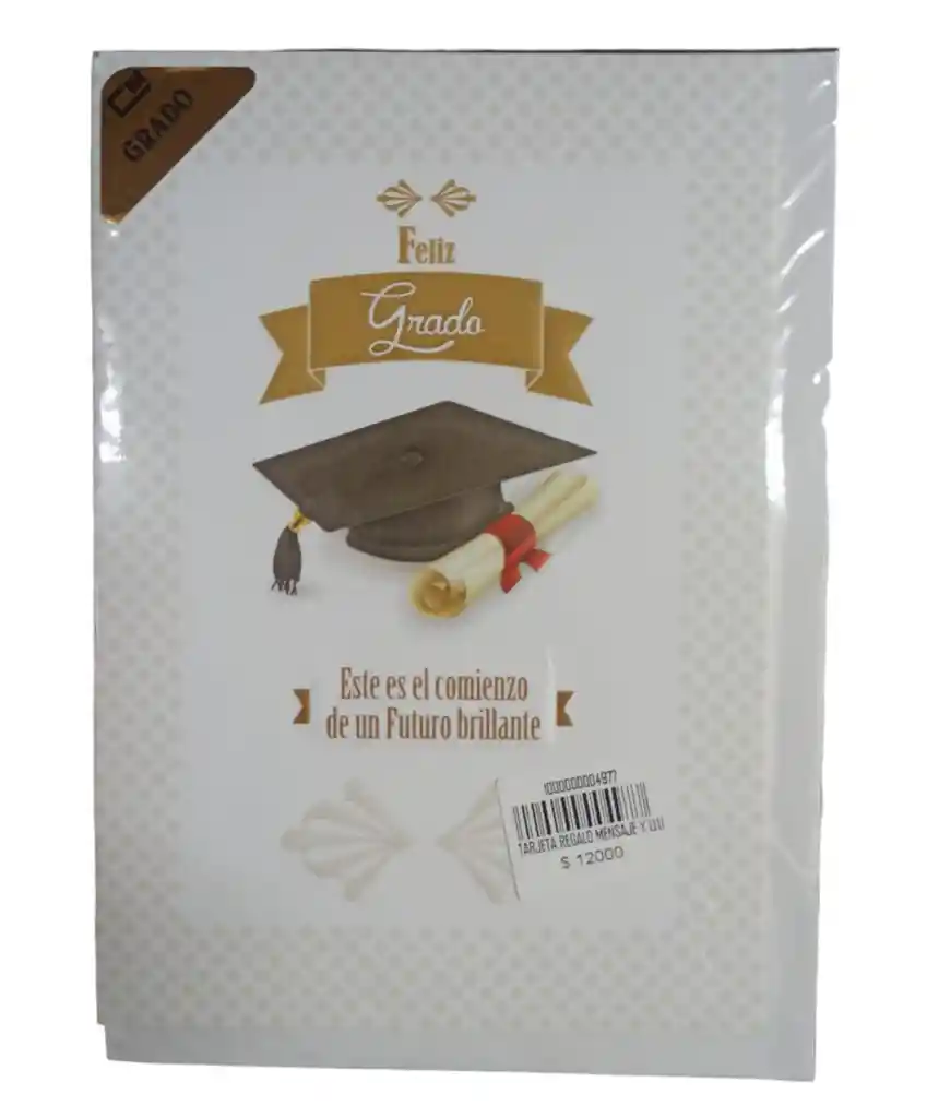 Tarjeta Regalo Mensaje Y Lluvia De Sobres Grado Escarchada Colmodernas - 17cm-10cm