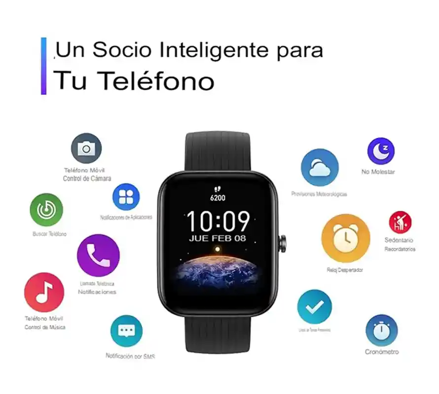 Reloj Inteligente Amazfit Bip 3 Pro Pantalla De 1,69" Negro