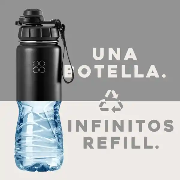 Termo Botella Agua Termica Inoxidable Buffer + 4 Tapas