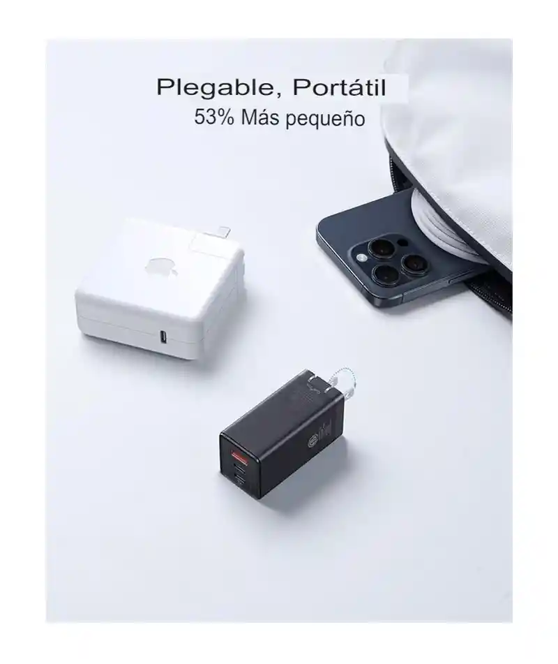 Cargador Baseus Usb Tipo C De 65w Con Tres Puertos