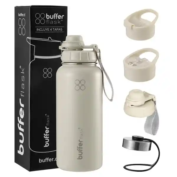 Termo Botella Agua Termica Inoxidable Buffer + 4 Tapas