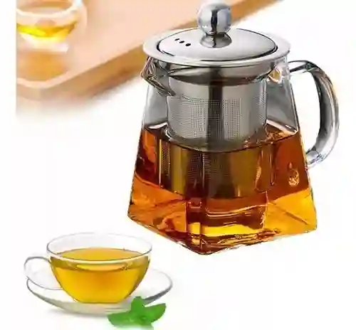 Tetera De Vidrio Resistente Con Infusor De Acero Inoxidable 550 Ml