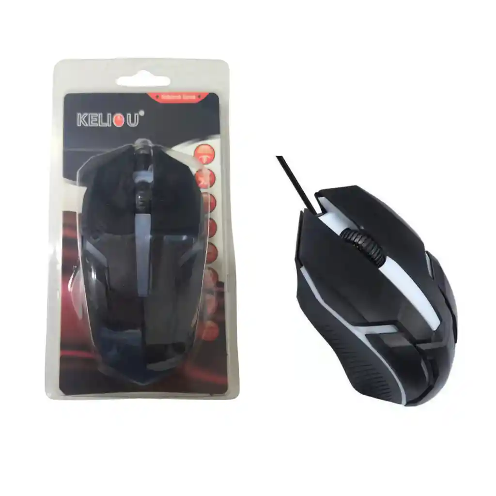 Raton Mouse Alambrico Retroiluminado Escolar Economico Gamer