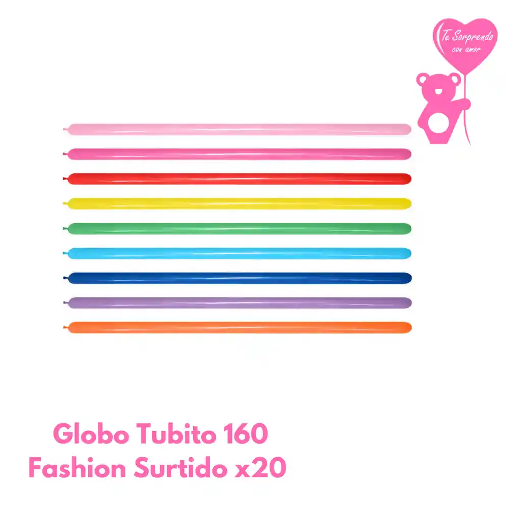 Globo O Bomba Fashion Surtido Tubito 160x20