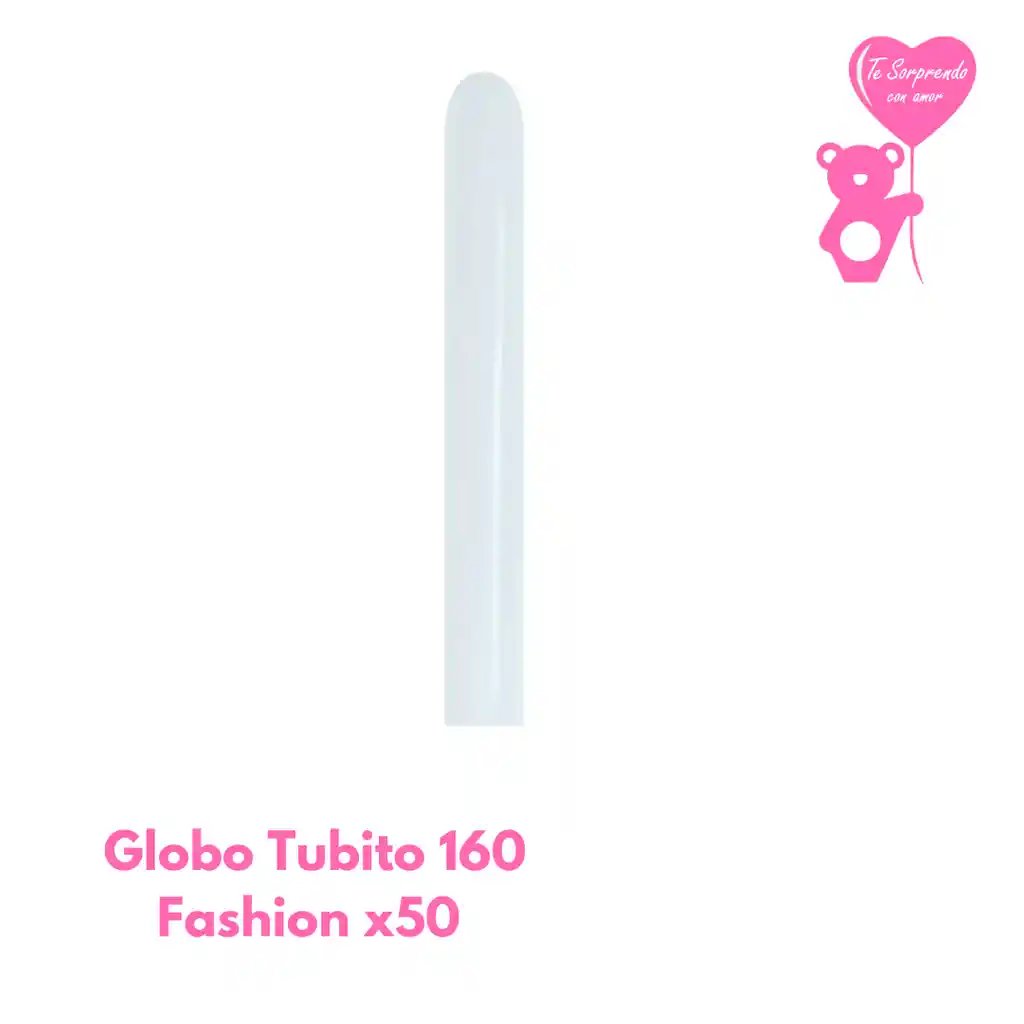 Globo O Bomba Fashion Blanco Tubito 160x50