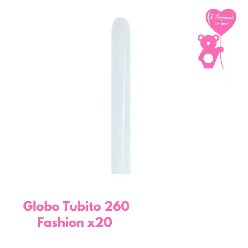 Globo O Bomba Fashion Blanco Tubito 260x20