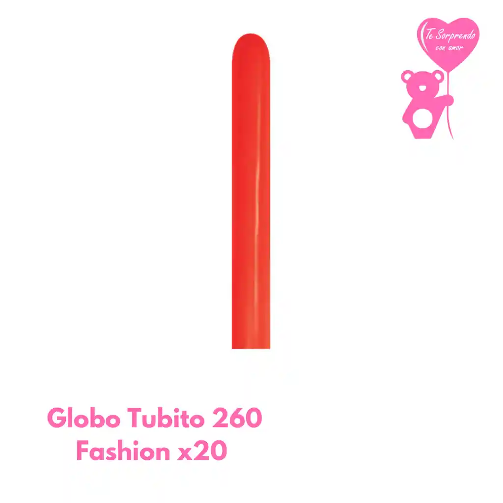 Globo O Bomba Fashion Rojo Tubito 260x20