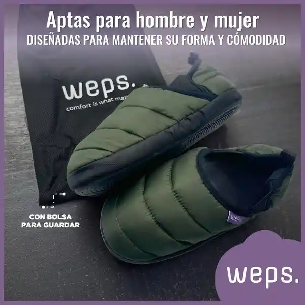 Pantuflas Antideslizantes Unisex - Weps - Army Green - Talla 39