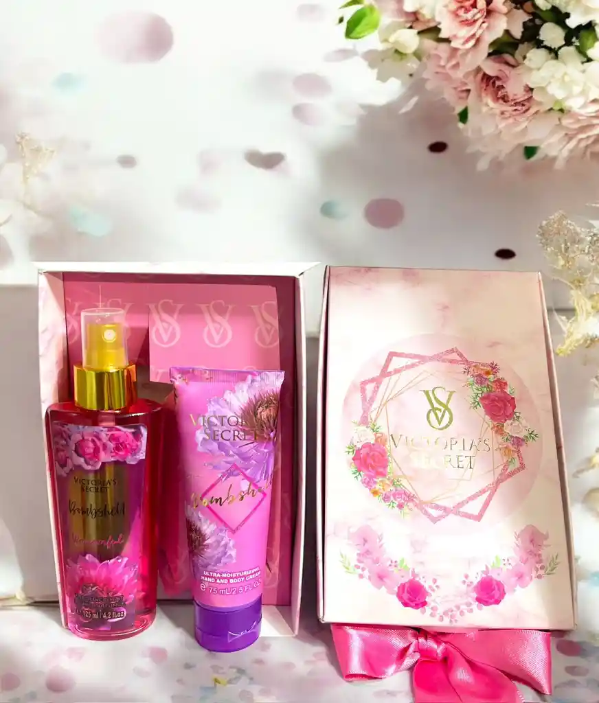 Estuche Moño Regalo Victoria Secret Splash Y Crema+ Tarejeta