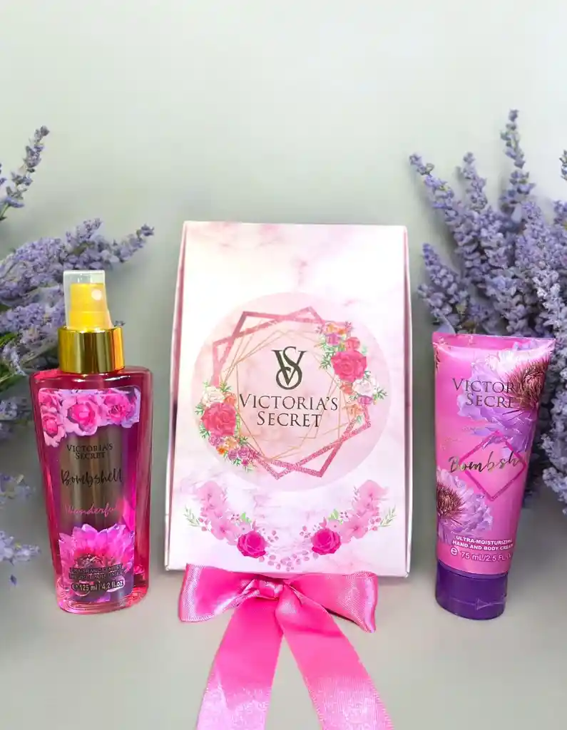 Estuche Moño Regalo Victoria Secret Splash Y Crema+ Tarejeta