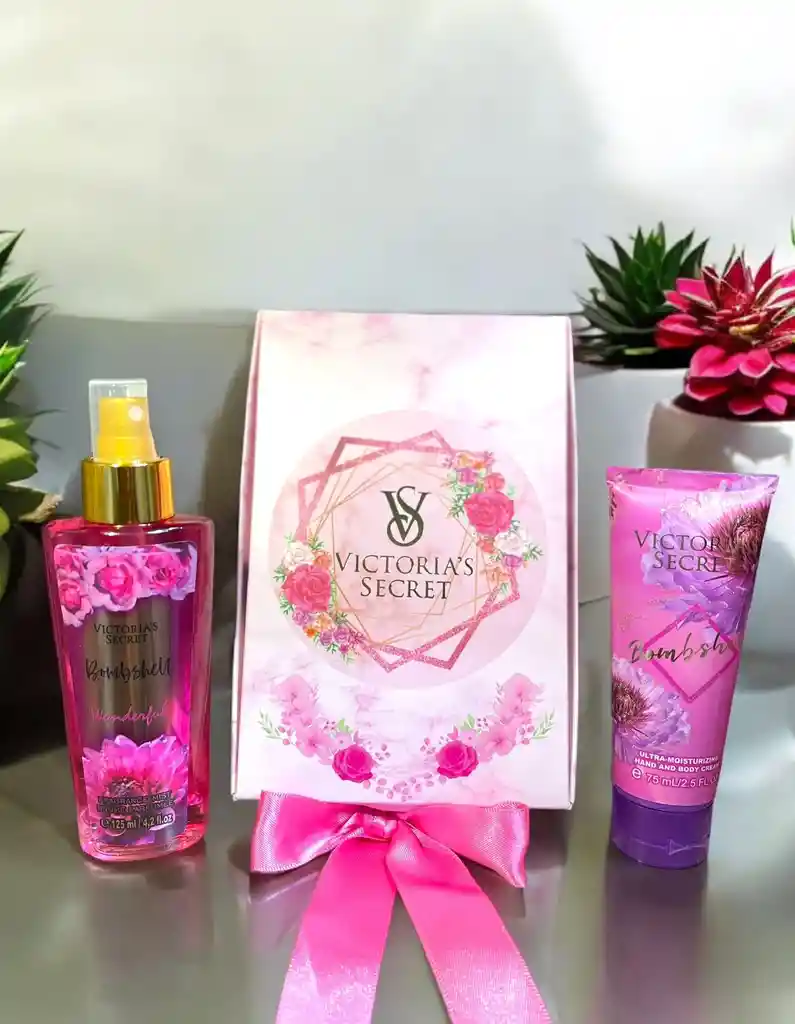 Estuche Moño Regalo Victoria Secret Splash Y Crema+ Tarejeta