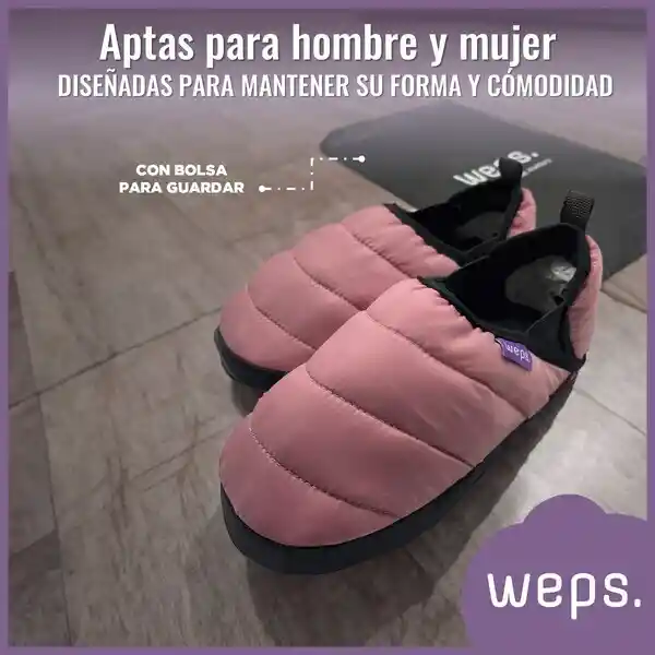 Pantuflas Termicas Antideslizantes Unisex - Weps - Rosado Talla 37