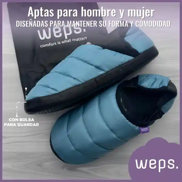 Pantuflas Termicas Antideslizantes Unisex - Weps - Azul Talla 39