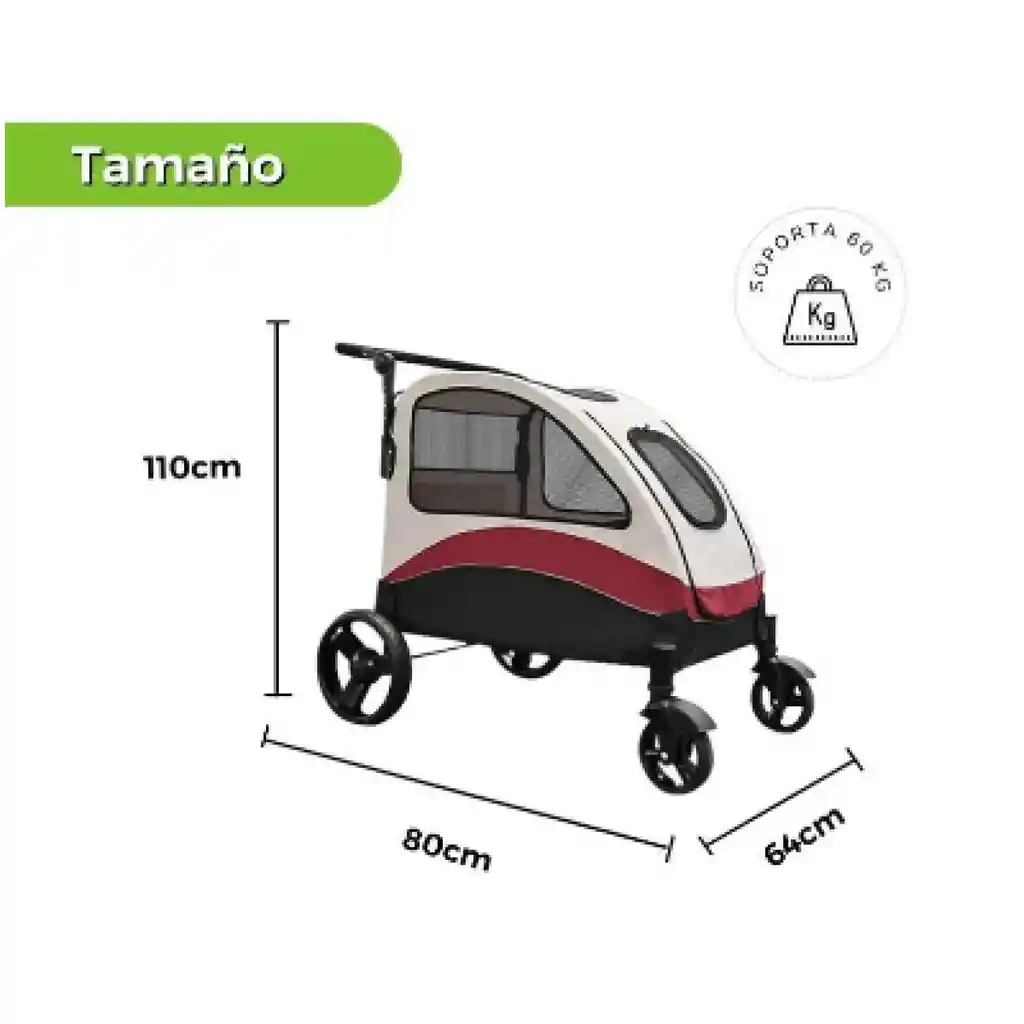 Coche Plegable Para Mascotas Premium