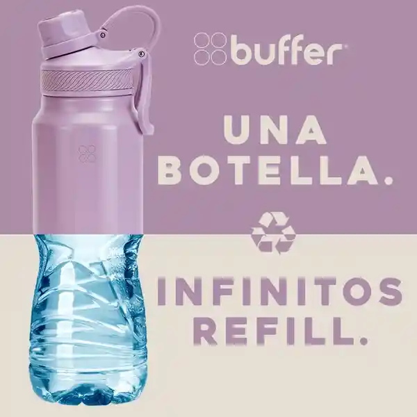 Termo Botella Agua Termica Buffer Acero Inoxidable + Tapas