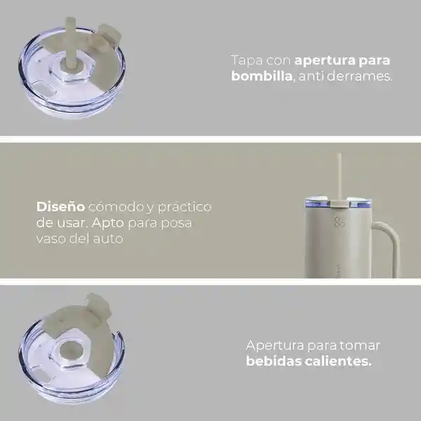 Vaso Termo Termico Manija Y Pitillo 1.2l Buffer Acero Inox