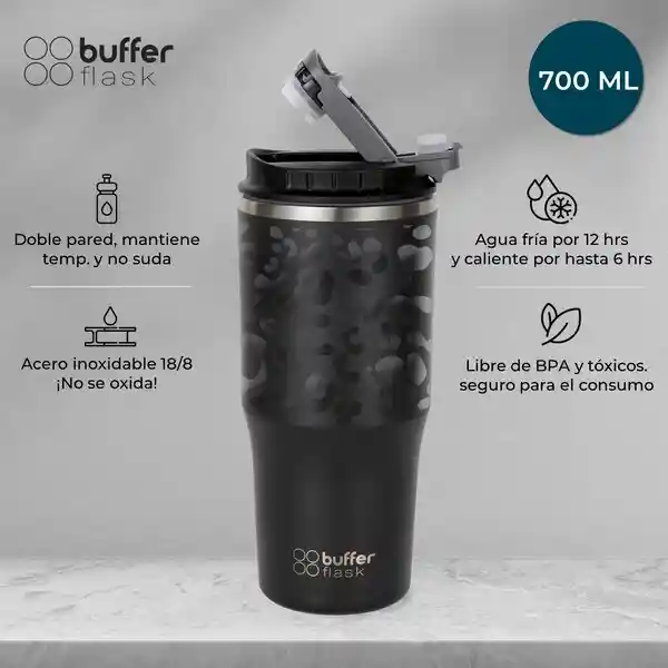 Mug Vaso Termo Agua Cafe 700ml Buffer Acero Inox + Tapas