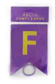 Letrero Guirnalda Banderin Feston Feliz Cumpleañoz Morado