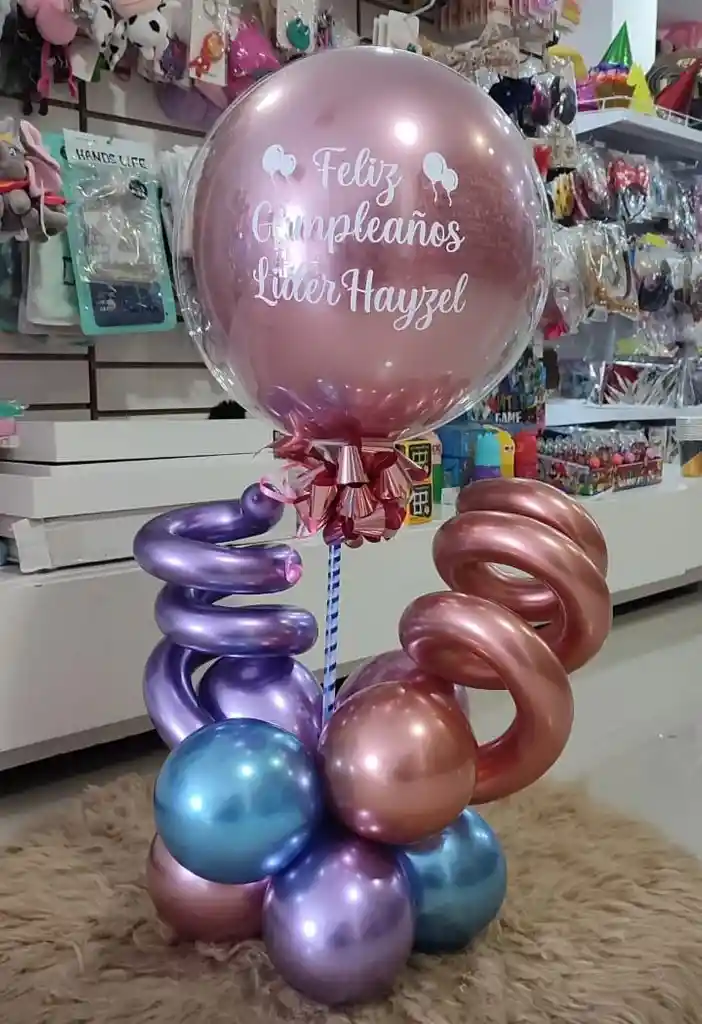 Globo Burbuja 18" Con Base En Globos