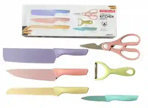 Juego Set Cuchillos Cocina X 6 Piezas Color Colores