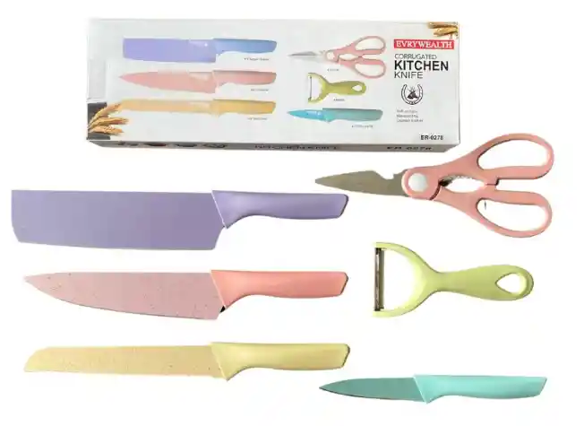 Juego Set Cuchillos Cocina X 6 Piezas Color Colores