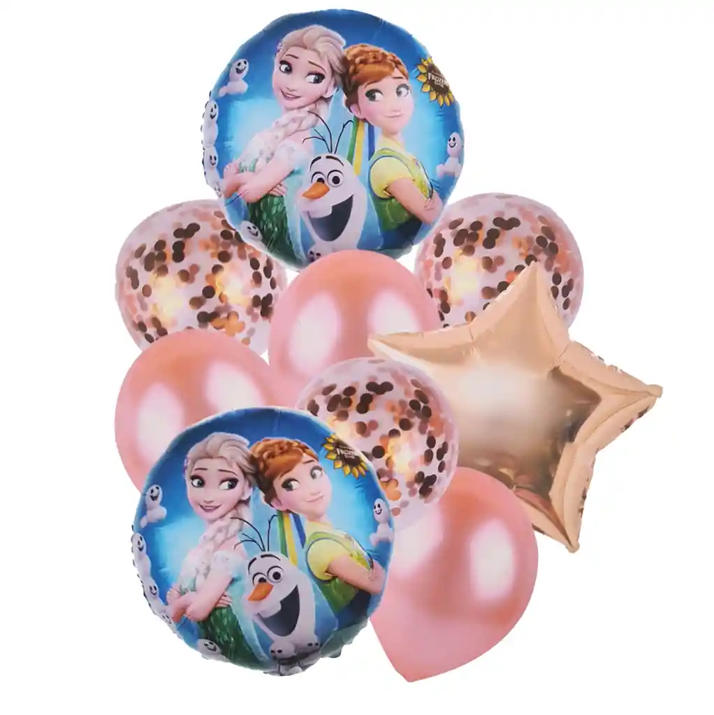 Kit Bouquet Globo Frozen Feliz Cumpleaños Anna Olaf