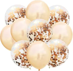 Kit Globos Cromado Reflex 5 R12 Globos Con Confeti R 12 Oro Rosa