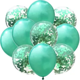 Kit Globos Cromado Reflex 5 R12 Globos Con Confeti R 12 Verde