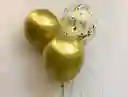 Kit Globos Cromado Reflex 5 R12 Globos Con Confeti R 12 Dorado