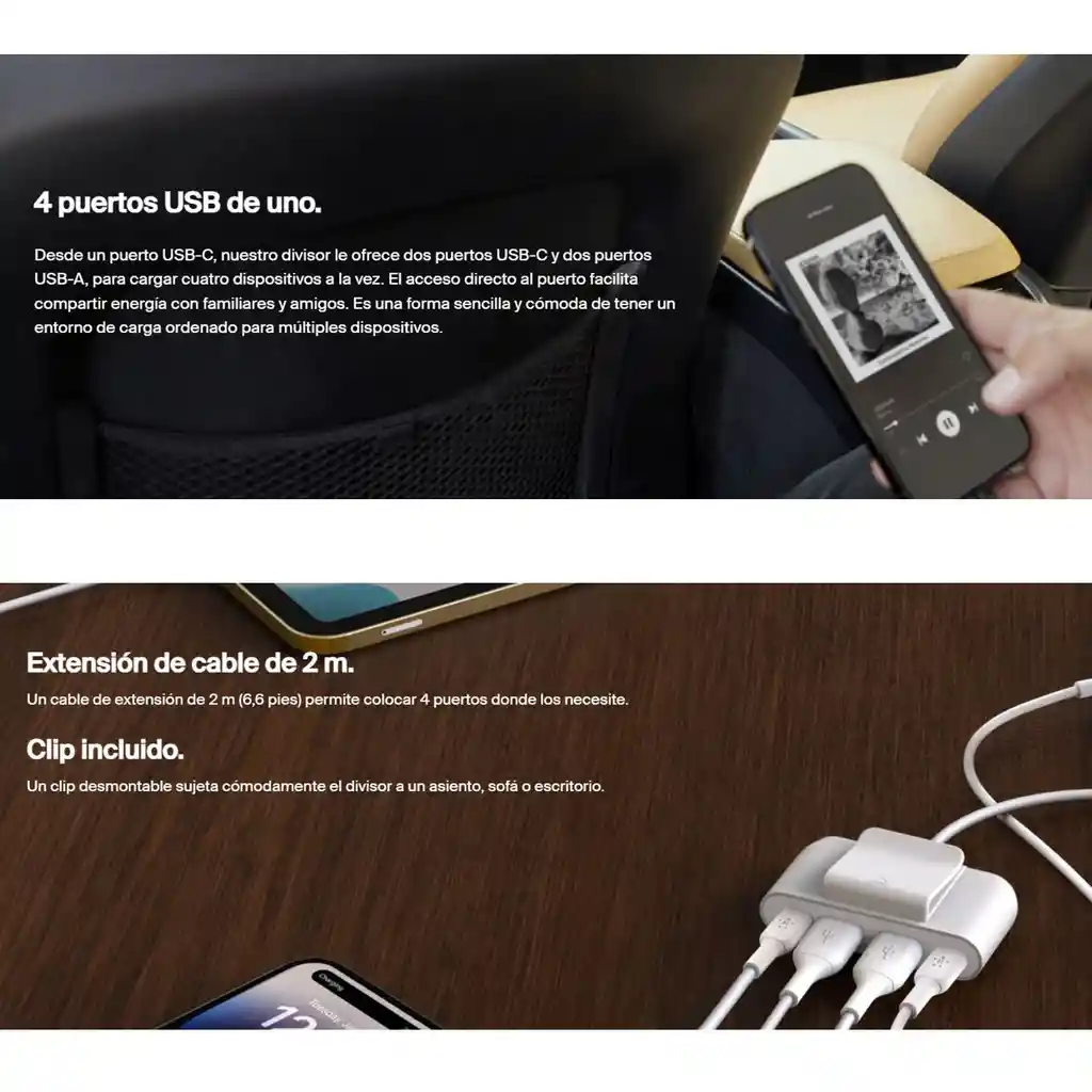 Extensor De Alimentación Belkin Boostcharge Usb-c 4 Puertos